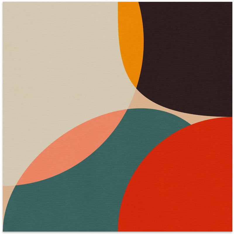 Bauhaus Modern Bold 4 - Square Stretched Canvas, Poster or Fine Art Print I Heart Wall Art