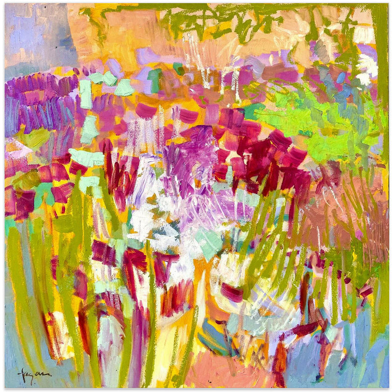 Df008singing - Square Stretched Canvas, Poster or Fine Art Print I Heart Wall Art