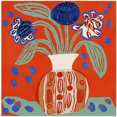 Flower Still Life - Square Stretched Canvas, Poster or Fine Art Print I Heart Wall Art