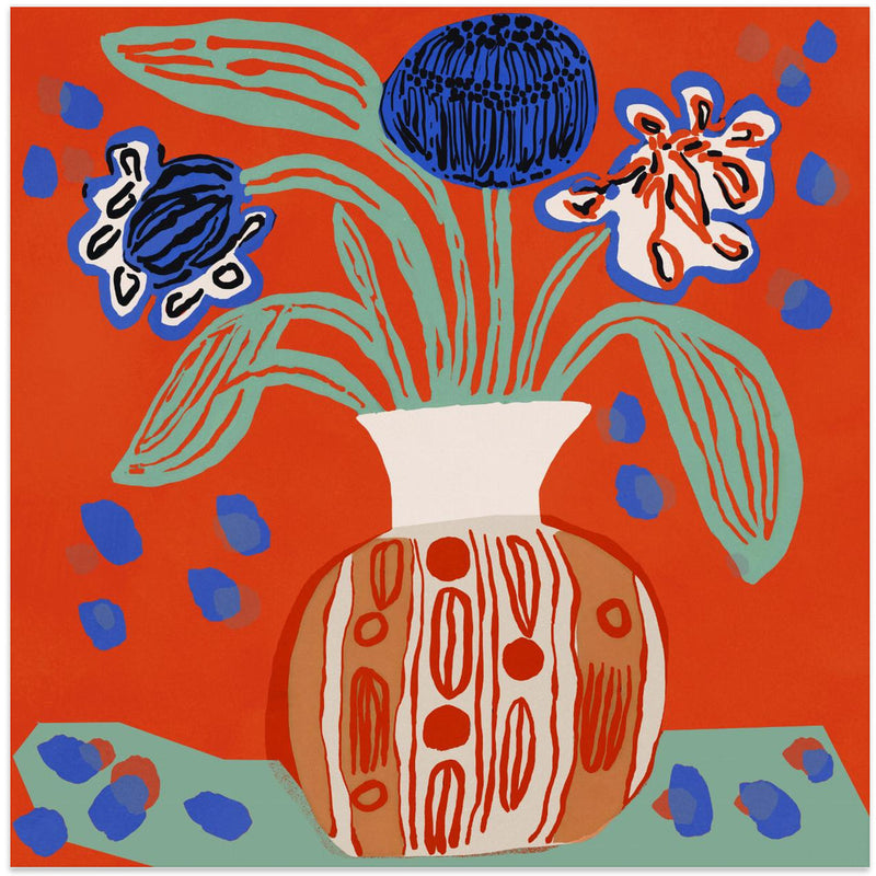 Flower Still Life - Square Stretched Canvas, Poster or Fine Art Print I Heart Wall Art