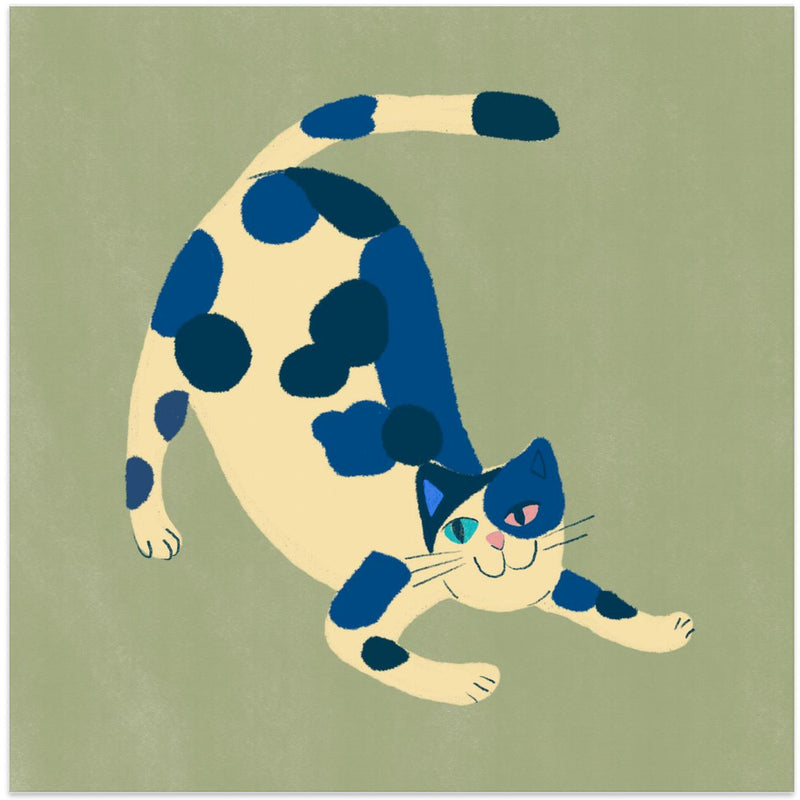 Pouncing cat - Square Stretched Canvas, Poster or Fine Art Print I Heart Wall Art