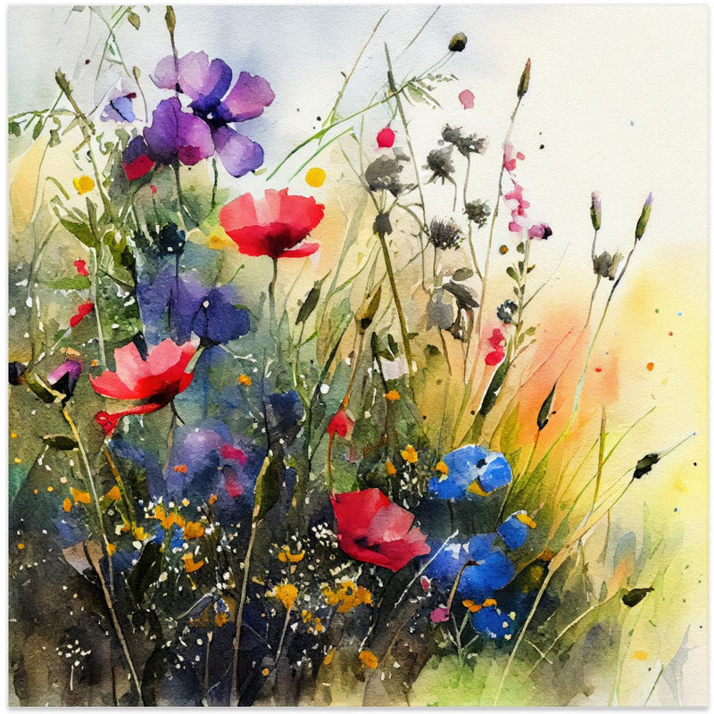 Idyllic Meadow (6) - Square Stretched Canvas, Poster or Fine Art Print I Heart Wall Art