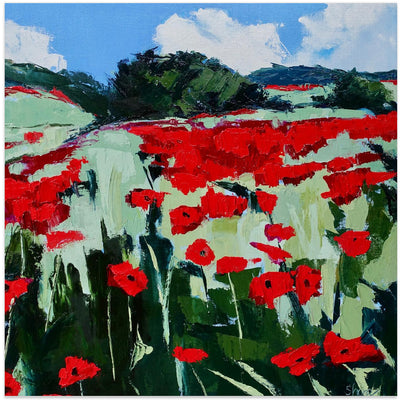 Poppies - Square Stretched Canvas, Poster or Fine Art Print I Heart Wall Art