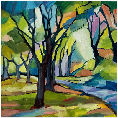 Shadowy Path - Square Stretched Canvas, Poster or Fine Art Print I Heart Wall Art