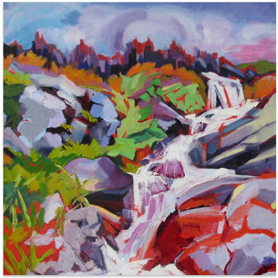 Waterfall - Square Stretched Canvas, Poster or Fine Art Print I Heart Wall Art