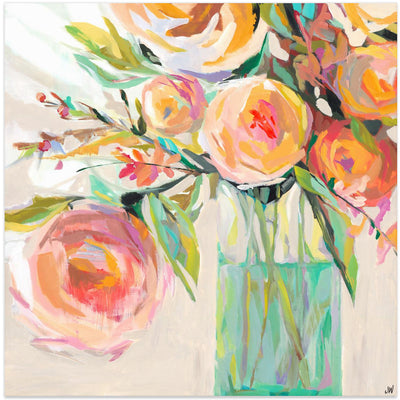 Kelly S Bouquet - Square Stretched Canvas, Poster or Fine Art Print I Heart Wall Art
