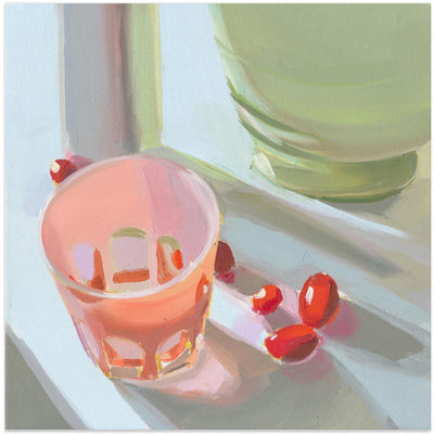 Pink Glass - Square Stretched Canvas, Poster or Fine Art Print I Heart Wall Art