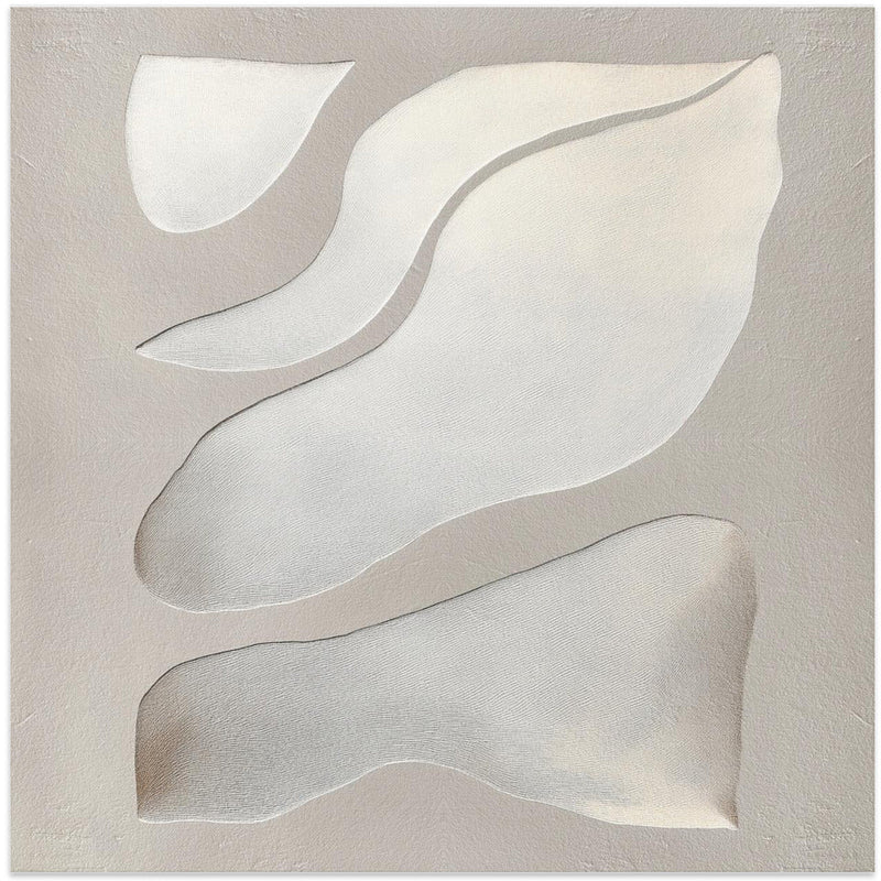 Flowing Shapes in Soft Neutral Tones - Square Stretched Canvas, Poster or Fine Art Print I Heart Wall Art