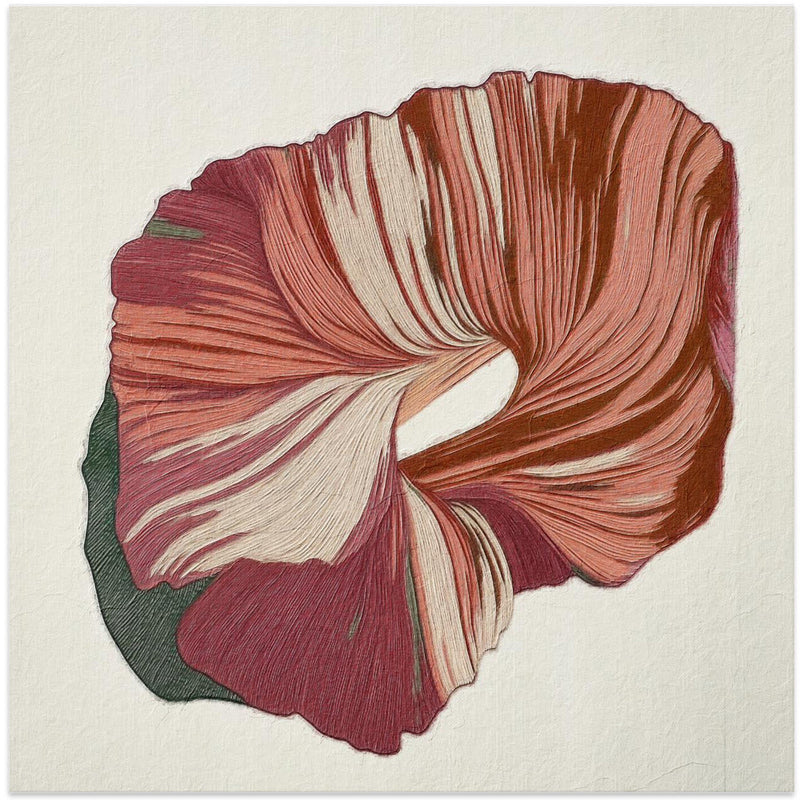 Floral Lines II - Square Stretched Canvas, Poster or Fine Art Print I Heart Wall Art