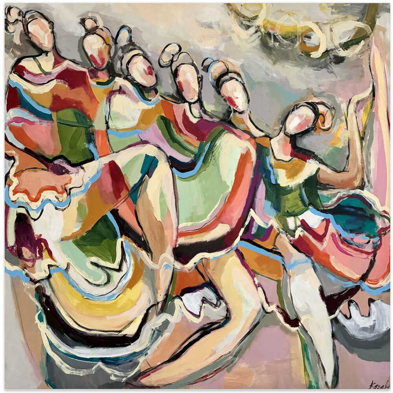 “Cancan” - Square Stretched Canvas, Poster or Fine Art Print