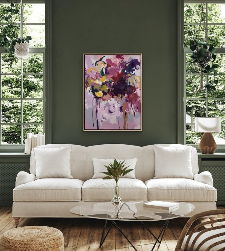 Posy - Abstract Floral Stretched Canvas Print or Framed Fine Art Print - I Heart Wall Art - Poster Print, Canvas Print or Framed Art Print