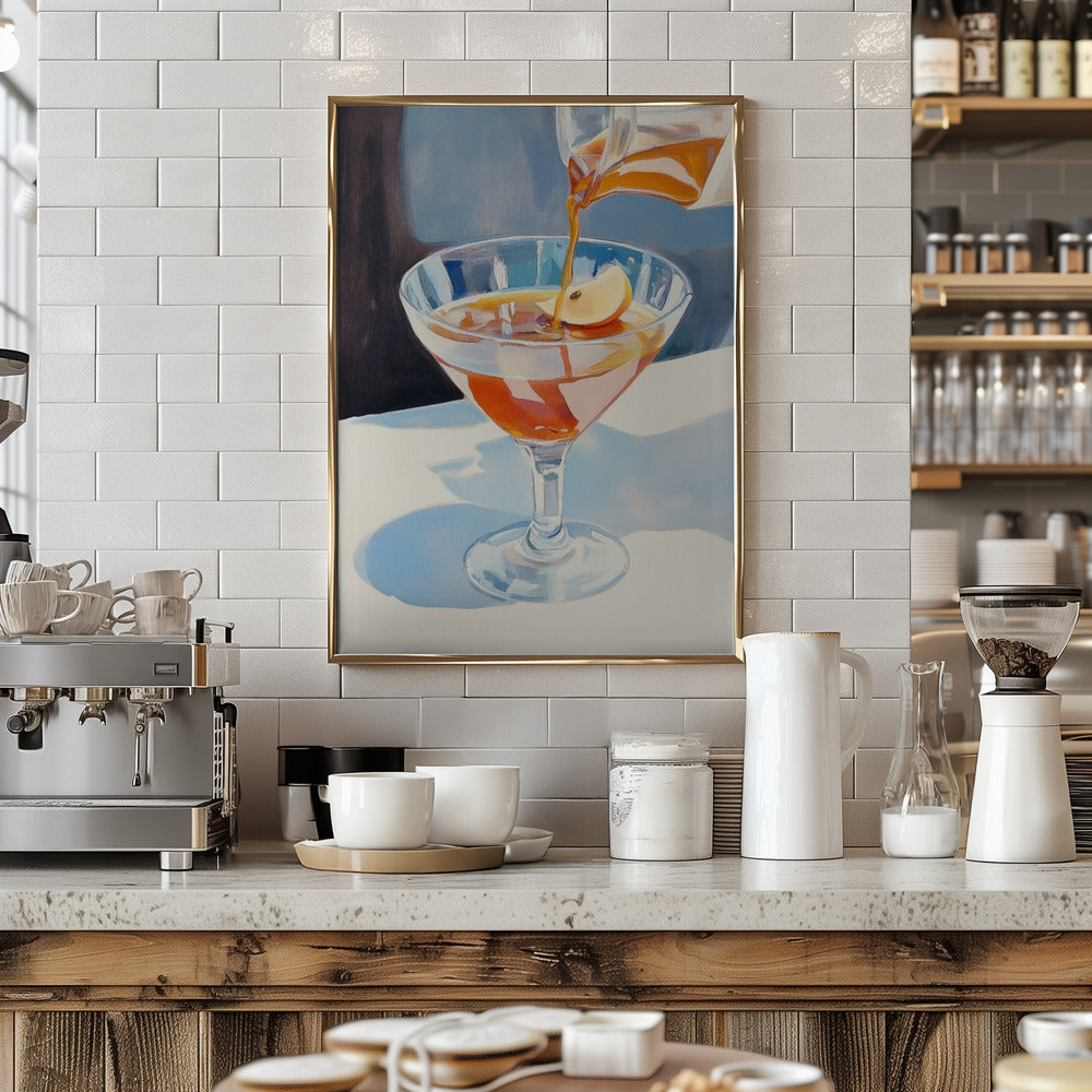 Pouring Lemon Tea into a Glass - Stretched Canvas, Poster or Fine Art Print I Heart Wall Art