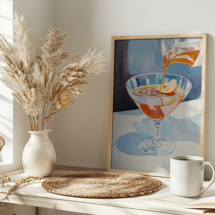Pouring Lemon Tea into a Glass - Stretched Canvas, Poster or Fine Art Print I Heart Wall Art