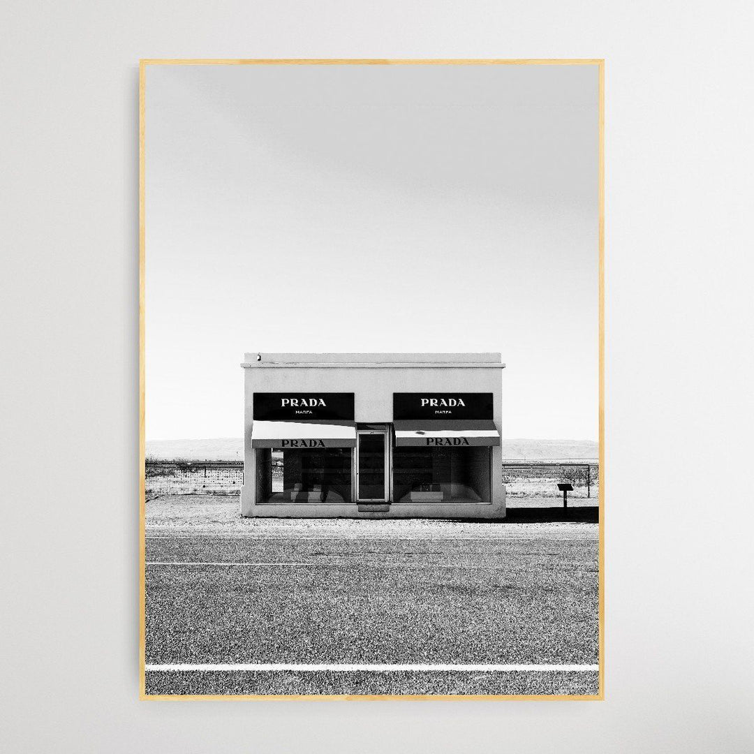 Prada Marfa In Black and White - Wall Art Print on Canvas or Paper - I Heart Wall Art