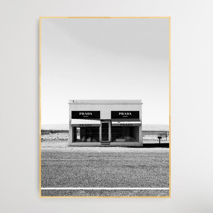 Prada Marfa In Black and White - Wall Art Print on Canvas or Paper - I Heart Wall Art
