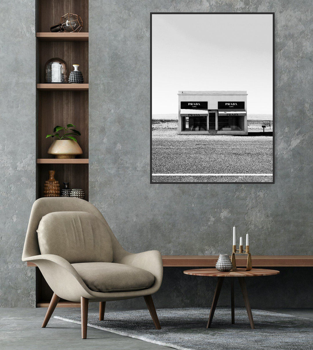 Prada Marfa In Black and White - Wall Art Print on Canvas or Paper - I Heart Wall Art