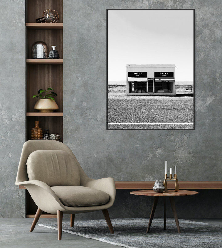 Prada Marfa In Black and White - Wall Art Print on Canvas or Paper - I Heart Wall Art