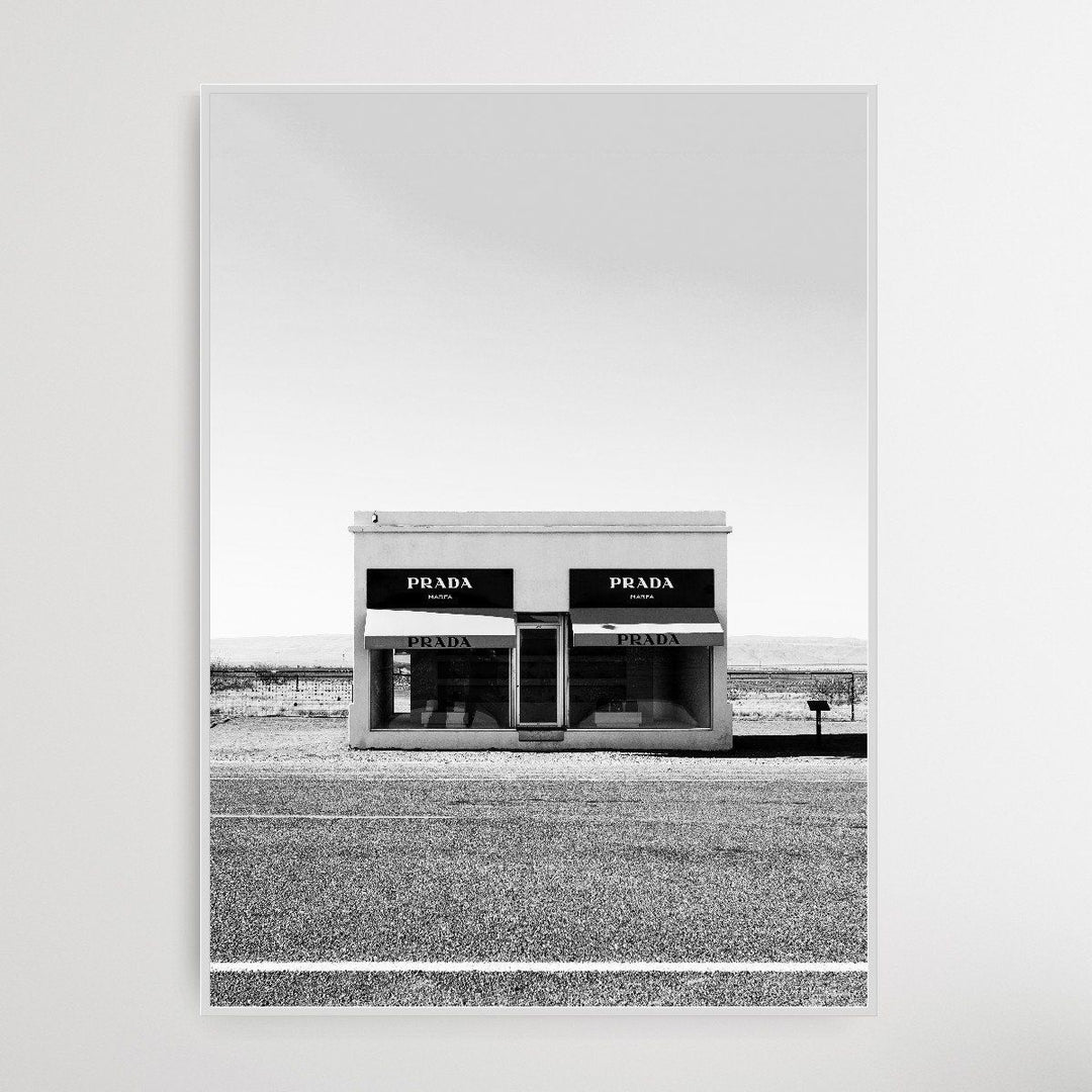 Prada Marfa In Black and White - Wall Art Print on Canvas or Paper - I Heart Wall Art