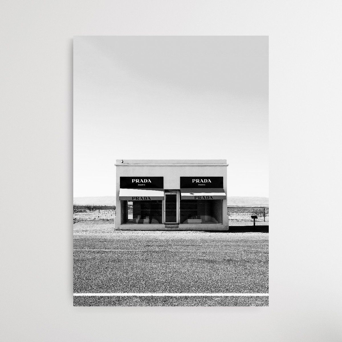 Prada Marfa In Black and White - Wall Art Print on Canvas or Paper - I Heart Wall Art