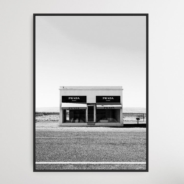 Prada Marfa In Black and White - Wall Art Print on Canvas or Paper - I Heart Wall Art