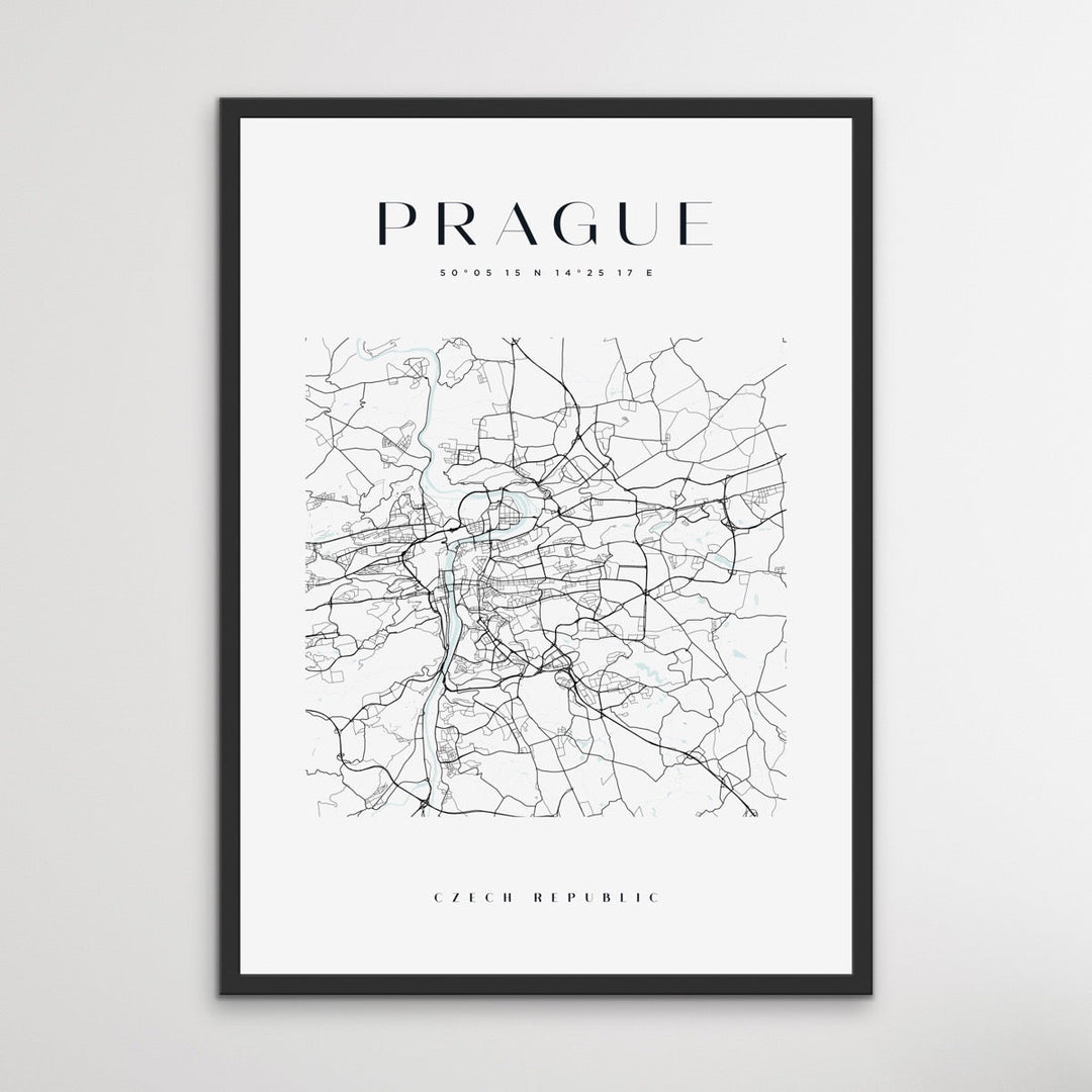 Prague City Map - Square City Map Stretched Canvas or Wall Art Print - I Heart Wall Art - Poster Print, Canvas Print or Framed Art Print