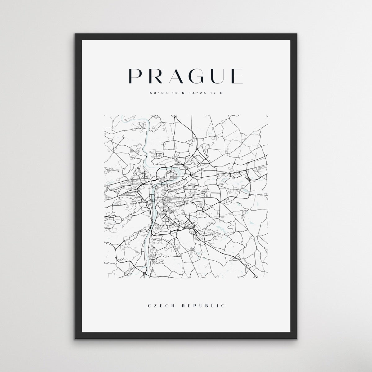 Prague City Map - Square City Map Stretched Canvas or Wall Art Print - I Heart Wall Art - Poster Print, Canvas Print or Framed Art Print