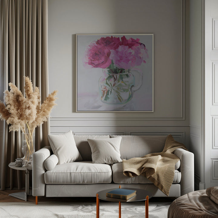 Pretty In Pink - Square Stretched Canvas, Poster or Fine Art Print I Heart Wall Art