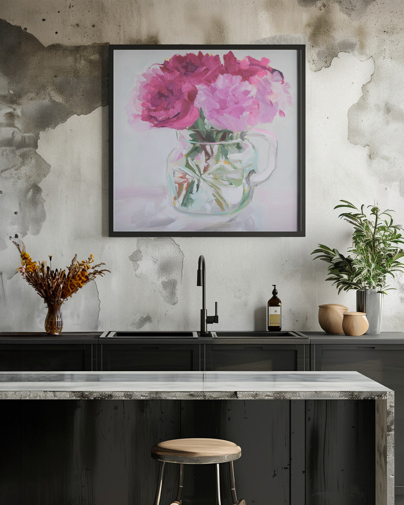 Pretty In Pink - Square Stretched Canvas, Poster or Fine Art Print I Heart Wall Art