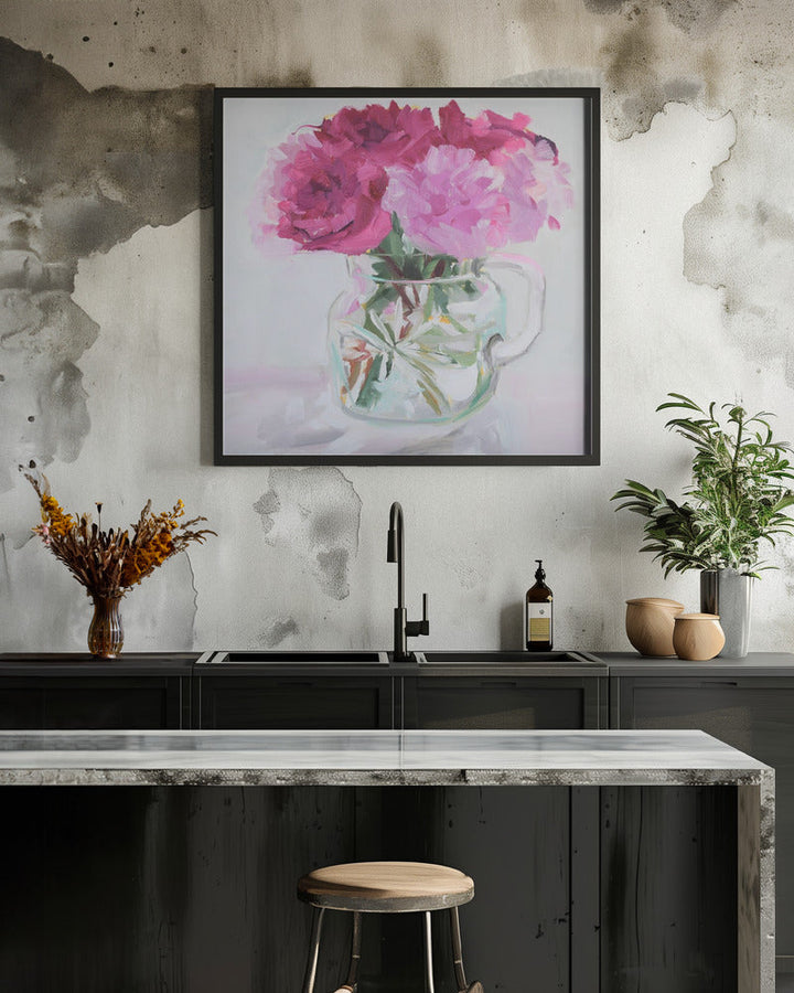 Pretty In Pink - Square Stretched Canvas, Poster or Fine Art Print I Heart Wall Art