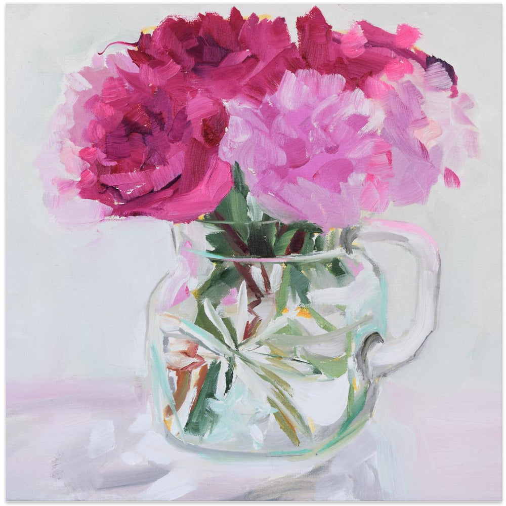 Pretty In Pink - Square Stretched Canvas, Poster or Fine Art Print I Heart Wall Art