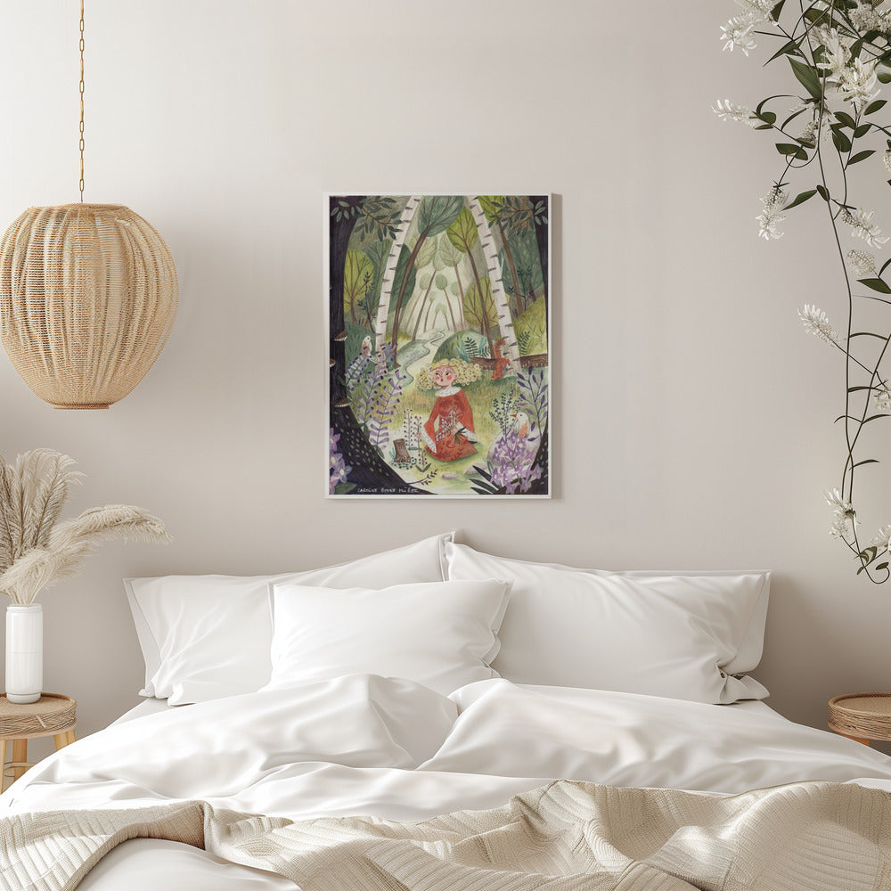 Princess in the forest with flowers - Stretched Canvas, Poster or Fine Art Print I Heart Wall Art