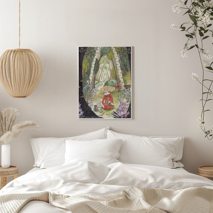 Princess in the forest with flowers - Stretched Canvas, Poster or Fine Art Print I Heart Wall Art