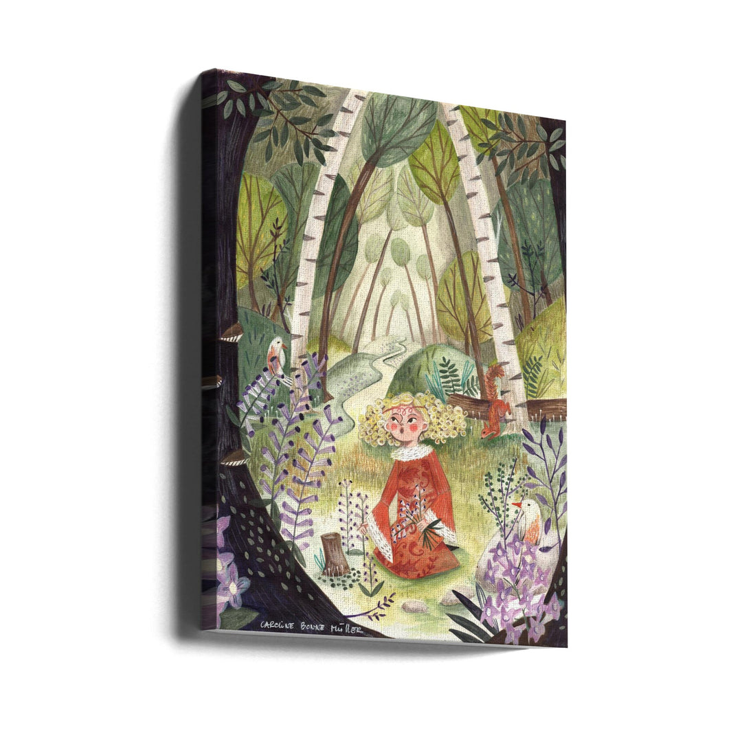 Princess in the forest with flowers - Stretched Canvas, Poster or Fine Art Print I Heart Wall Art