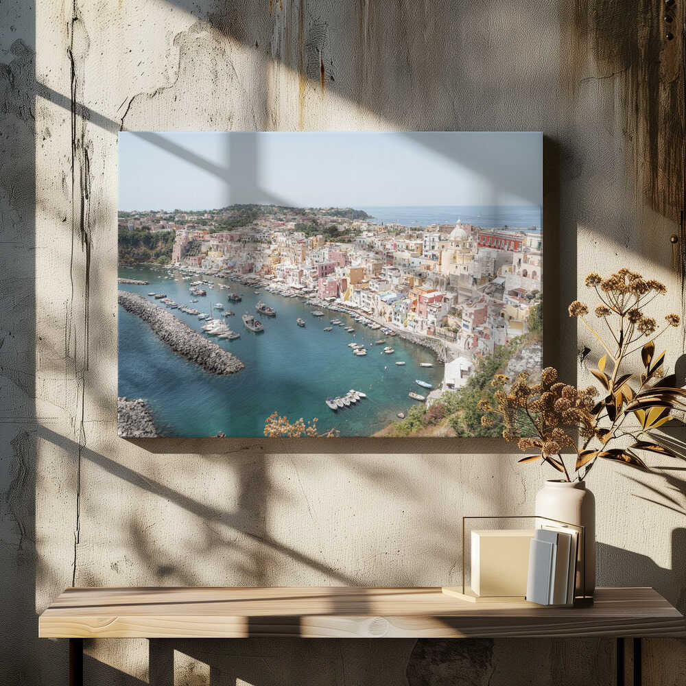 Procida Island View Ii - Stretched Canvas, Poster or Fine Art Print - I Heart Wall Art - Poster Print, Canvas Print or Framed Art Print