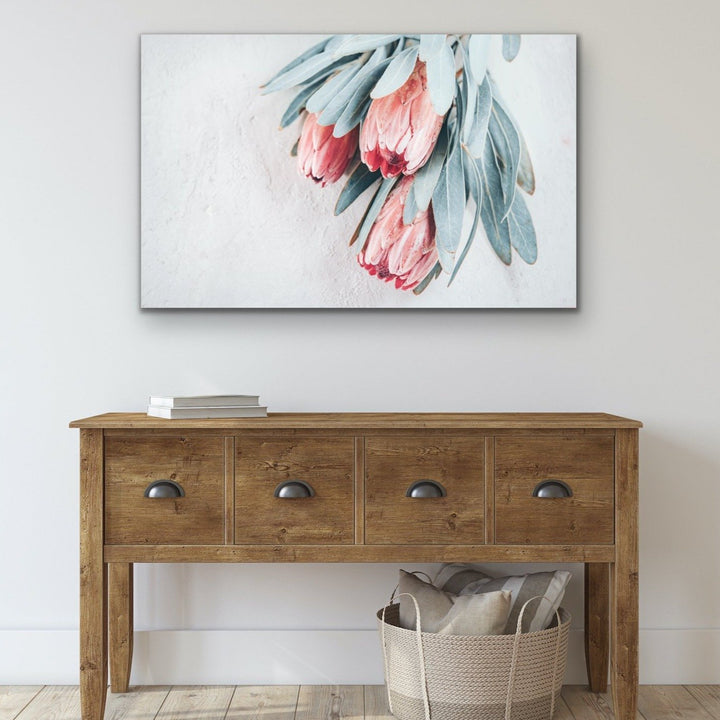 Protea Bunch - Australian Native Eucalyptus Art Print Stretched Canvas Wall Art - I Heart Wall Art