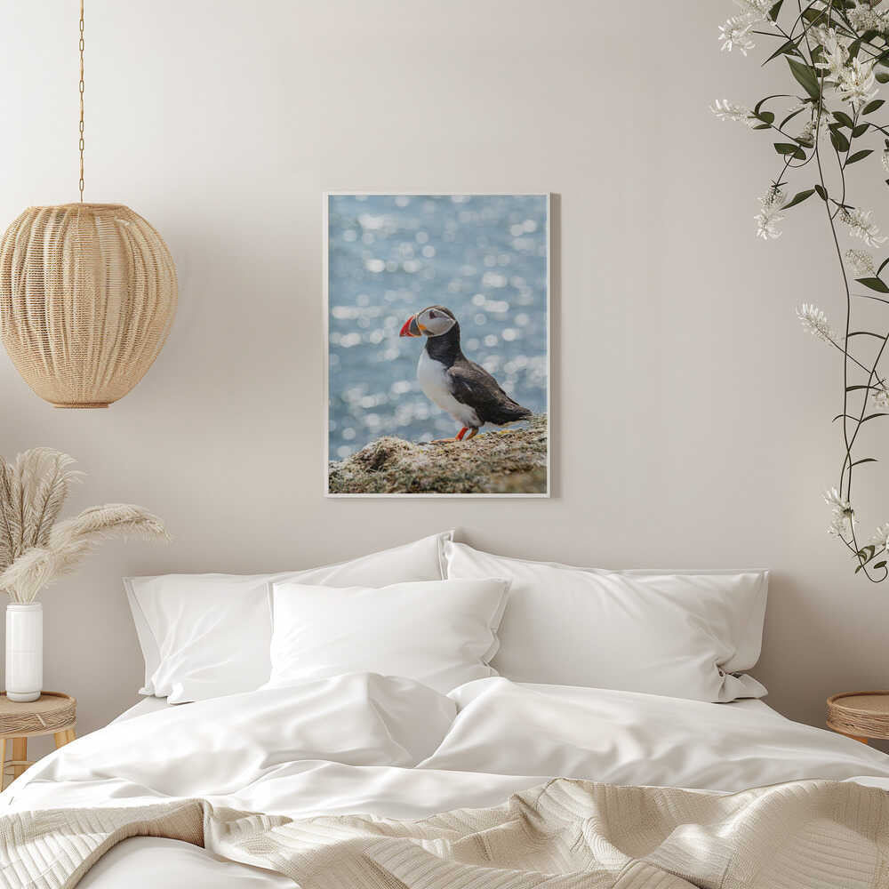 Puffin by the Sea - Stretched Canvas, Poster or Fine Art Print - I Heart Wall Art - Poster Print, Canvas Print or Framed Art Print