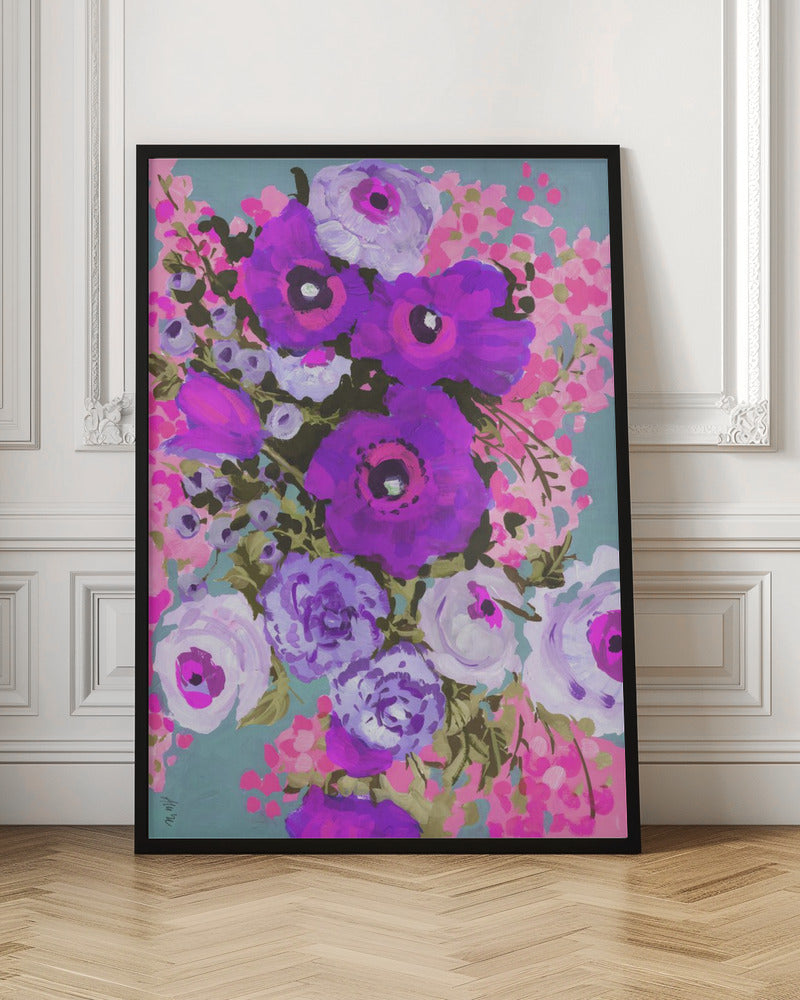 Purple And Rose Pink Bouguet - Stretched Canvas, Poster or Fine Art Print I Heart Wall Art