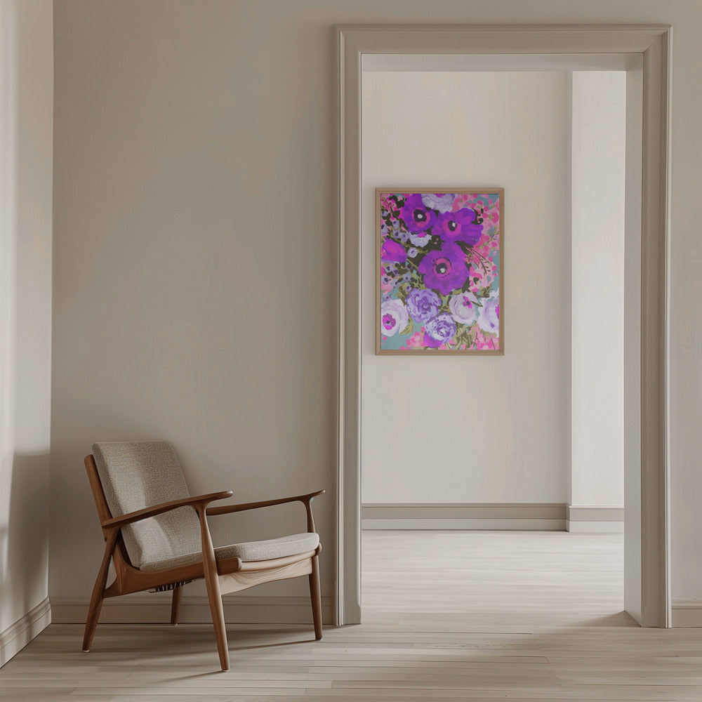 Purple And Rose Pink Bouguet - Stretched Canvas, Poster or Fine Art Print I Heart Wall Art