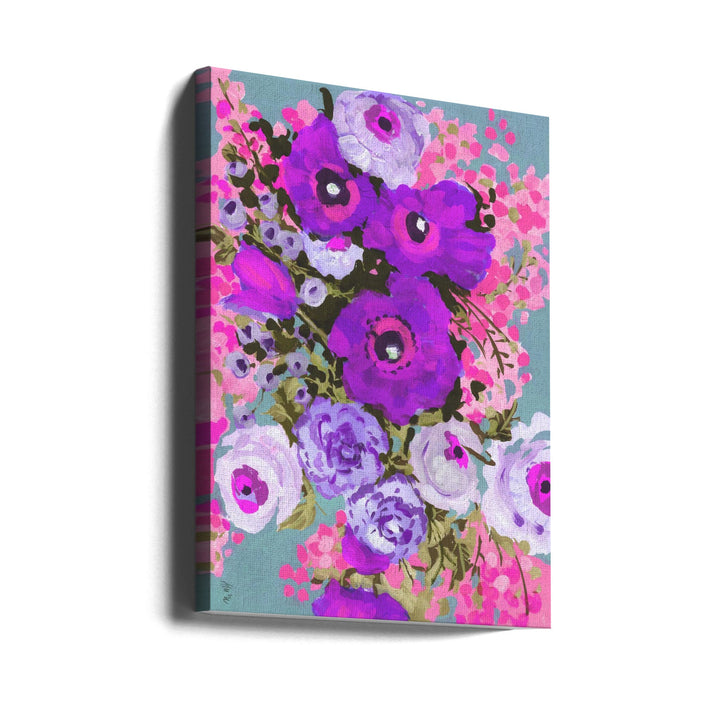 Purple And Rose Pink Bouguet - Stretched Canvas, Poster or Fine Art Print I Heart Wall Art