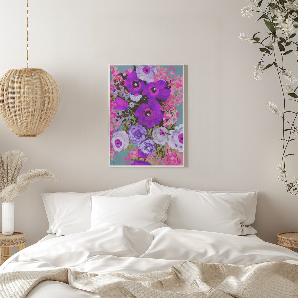 Purple And Rose Pink Bouguet - Stretched Canvas, Poster or Fine Art Print I Heart Wall Art