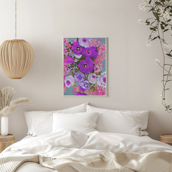 Purple And Rose Pink Bouguet - Stretched Canvas, Poster or Fine Art Print I Heart Wall Art