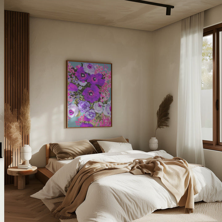 Purple And Rose Pink Bouguet - Stretched Canvas, Poster or Fine Art Print I Heart Wall Art