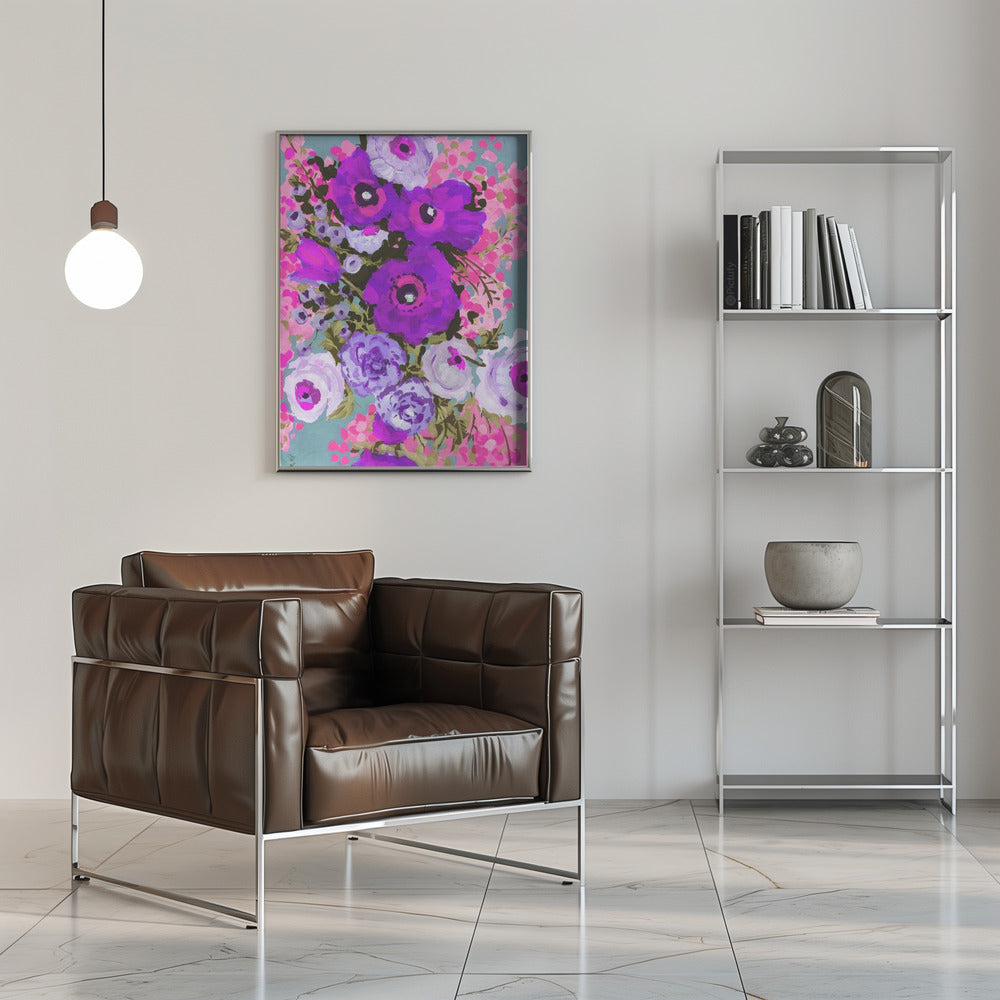 Purple And Rose Pink Bouguet - Stretched Canvas, Poster or Fine Art Print I Heart Wall Art