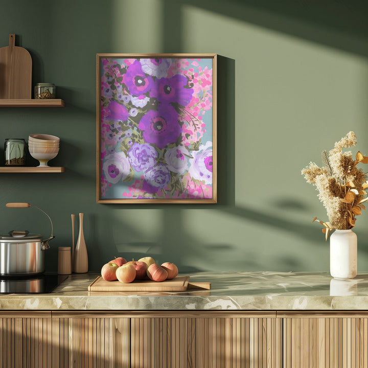Purple And Rose Pink Bouguet - Stretched Canvas, Poster or Fine Art Print I Heart Wall Art