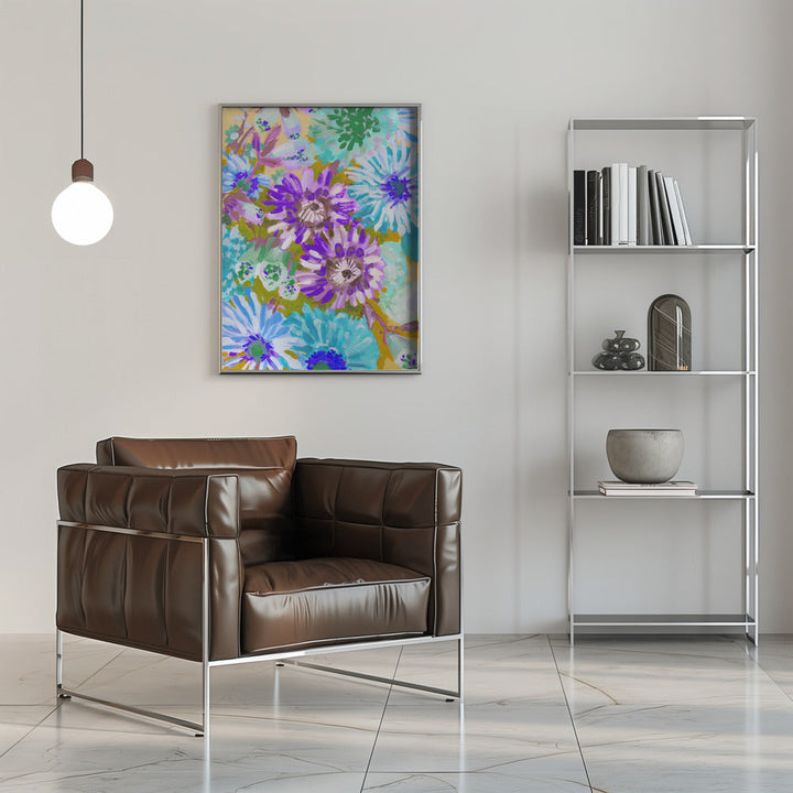 Purple Asters - Stretched Canvas, Poster or Fine Art Print I Heart Wall Art
