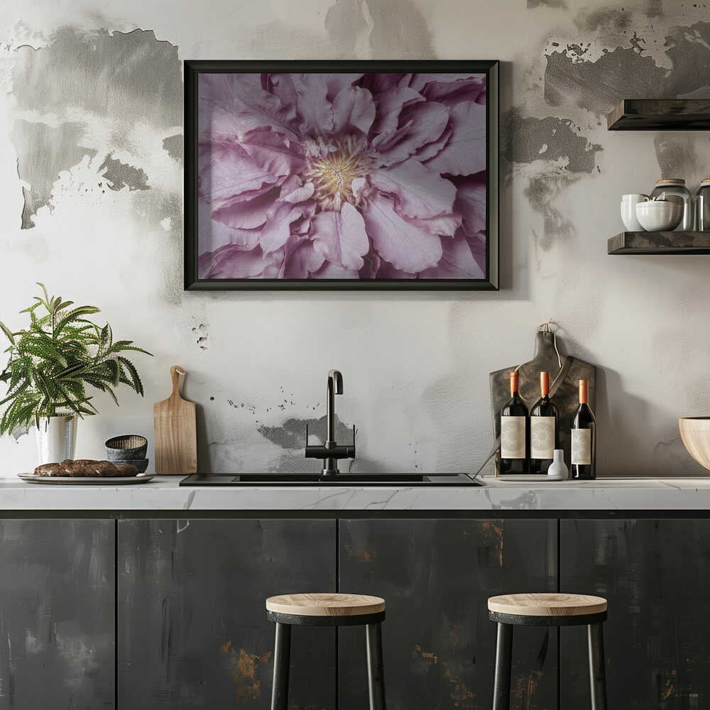 Purple Petal Bloom - Floral Photographic Stretched Canvas Poster or Fine Art Print