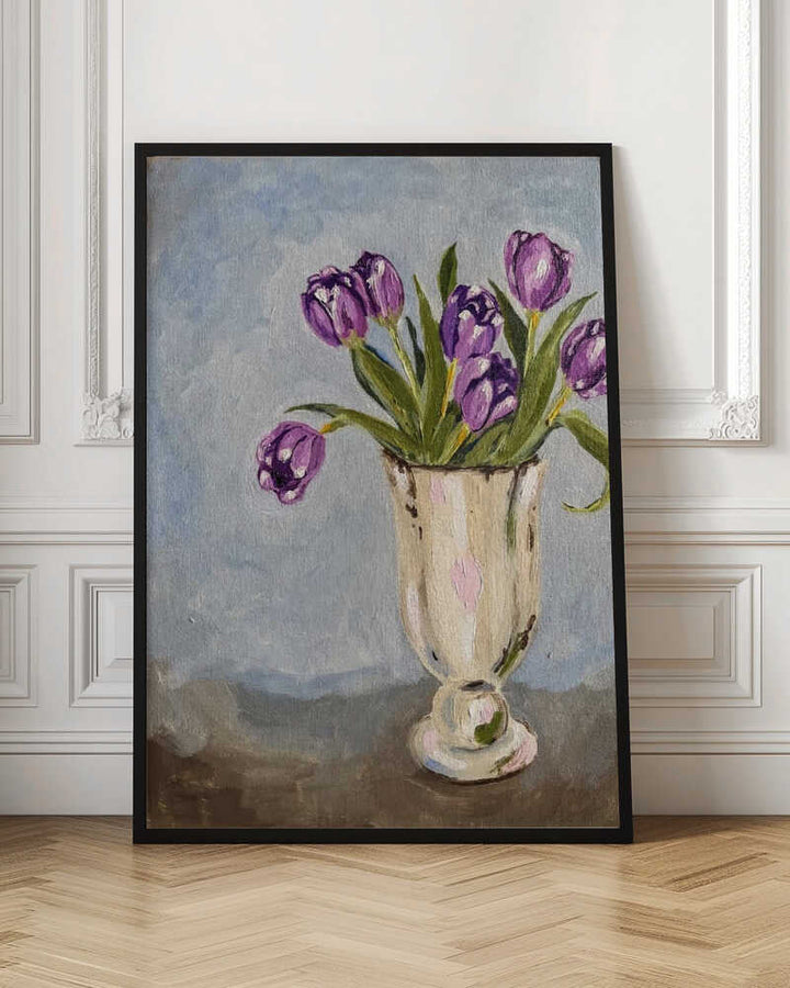 Purple Tulip Painting - Stretched Canvas, Poster or Fine Art Print - I Heart Wall Art - Poster Print, Canvas Print or Framed Art Print