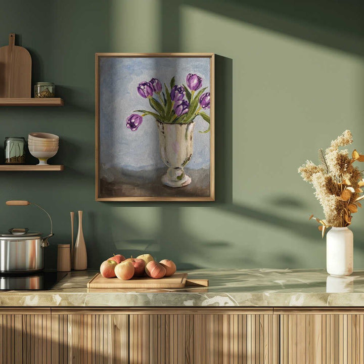 Purple Tulip Painting - Stretched Canvas, Poster or Fine Art Print - I Heart Wall Art - Poster Print, Canvas Print or Framed Art Print