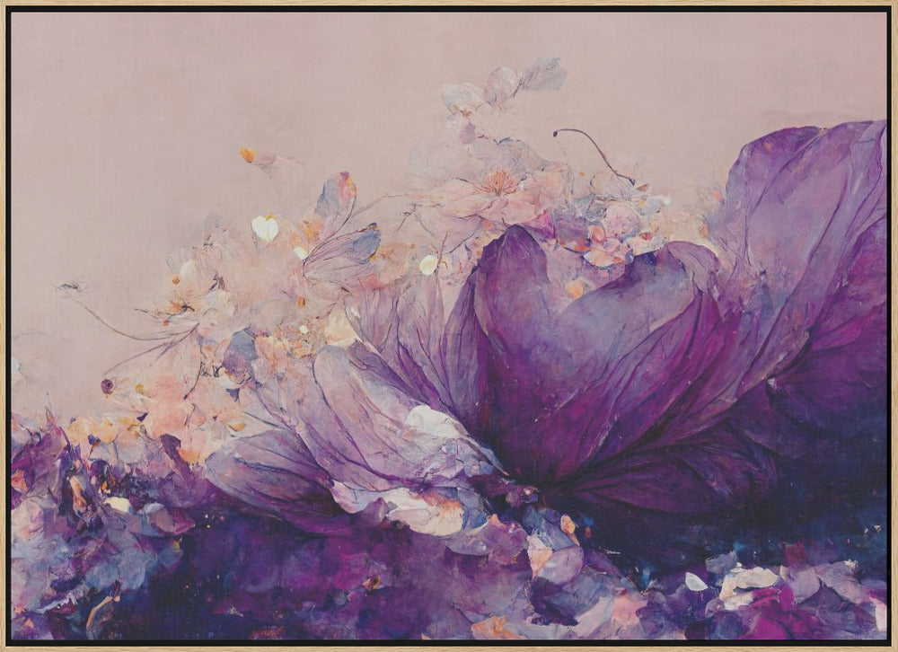 Purple Wild Flowers - Stretched Canvas, Poster or Fine Art Print I Heart Wall Art