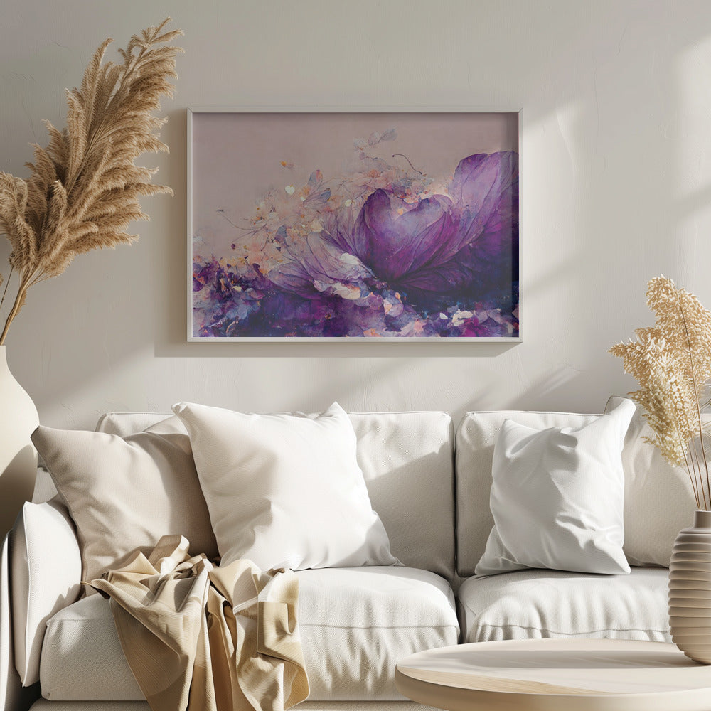 Purple Wild Flowers - Stretched Canvas, Poster or Fine Art Print I Heart Wall Art